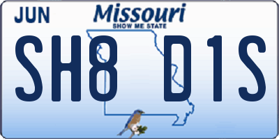 MO license plate SH8D1S