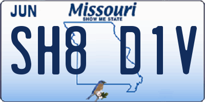 MO license plate SH8D1V