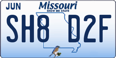 MO license plate SH8D2F