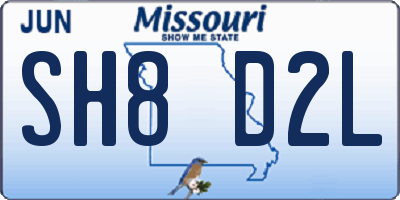 MO license plate SH8D2L