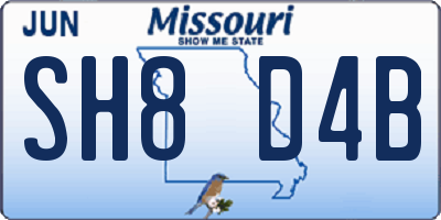 MO license plate SH8D4B