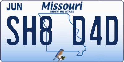 MO license plate SH8D4D
