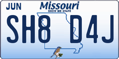 MO license plate SH8D4J