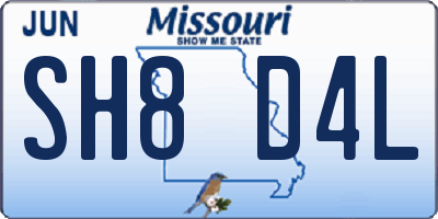 MO license plate SH8D4L