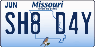 MO license plate SH8D4Y