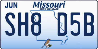 MO license plate SH8D5B