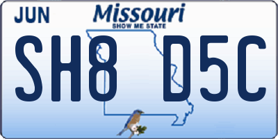 MO license plate SH8D5C