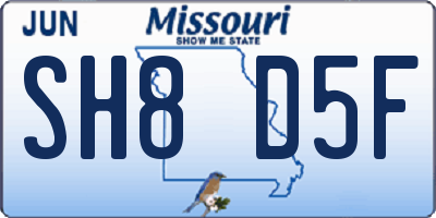 MO license plate SH8D5F