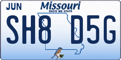 MO license plate SH8D5G