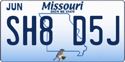 MO license plate SH8D5J