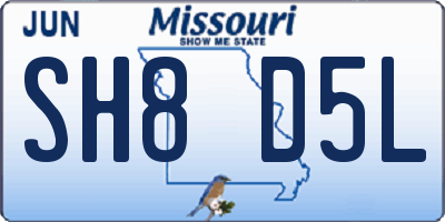 MO license plate SH8D5L