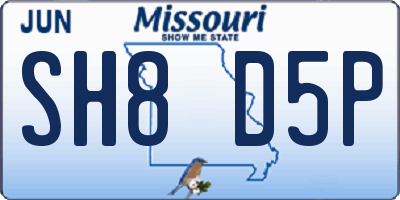 MO license plate SH8D5P