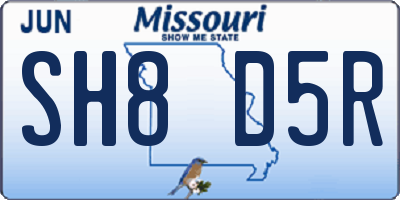 MO license plate SH8D5R