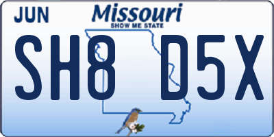 MO license plate SH8D5X
