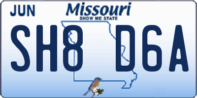 MO license plate SH8D6A