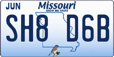 MO license plate SH8D6B