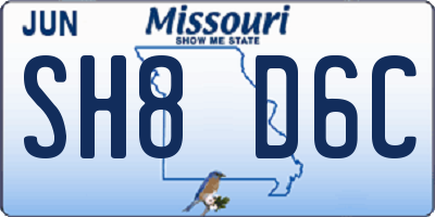 MO license plate SH8D6C