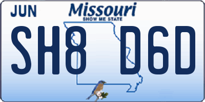 MO license plate SH8D6D