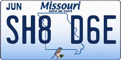 MO license plate SH8D6E