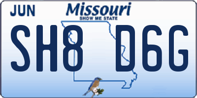 MO license plate SH8D6G