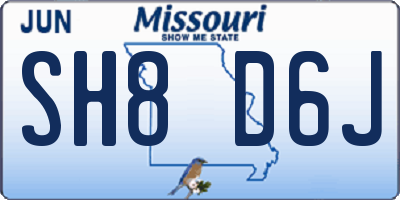 MO license plate SH8D6J