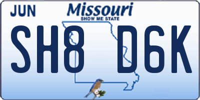 MO license plate SH8D6K