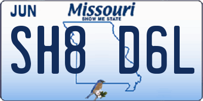 MO license plate SH8D6L