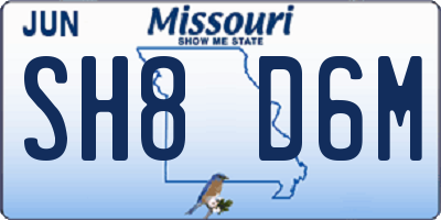 MO license plate SH8D6M