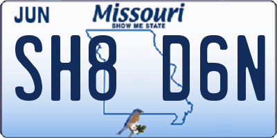 MO license plate SH8D6N
