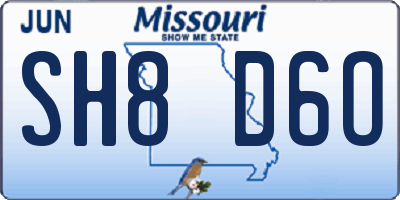 MO license plate SH8D6O