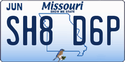 MO license plate SH8D6P