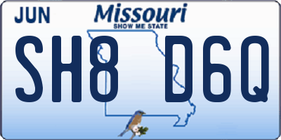 MO license plate SH8D6Q