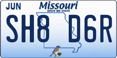 MO license plate SH8D6R