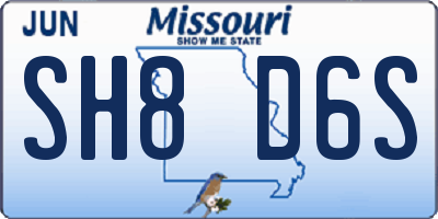 MO license plate SH8D6S