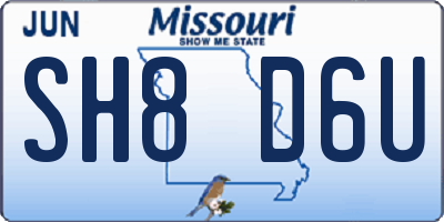 MO license plate SH8D6U