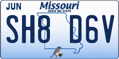 MO license plate SH8D6V