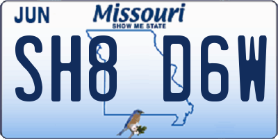 MO license plate SH8D6W