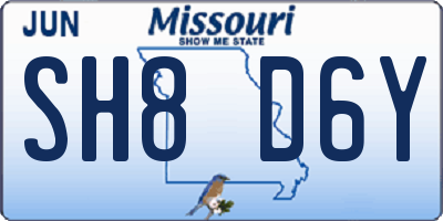MO license plate SH8D6Y