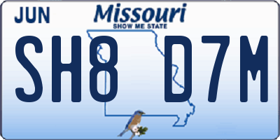 MO license plate SH8D7M