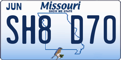 MO license plate SH8D7O