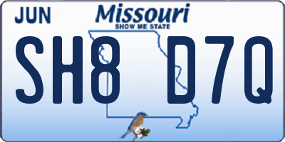 MO license plate SH8D7Q