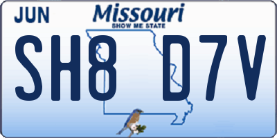 MO license plate SH8D7V