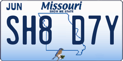 MO license plate SH8D7Y