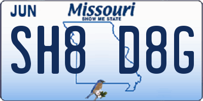MO license plate SH8D8G