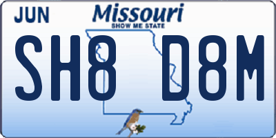 MO license plate SH8D8M