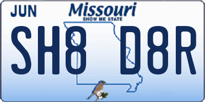 MO license plate SH8D8R