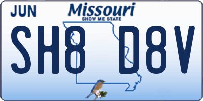 MO license plate SH8D8V