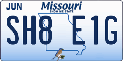 MO license plate SH8E1G