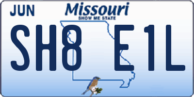 MO license plate SH8E1L