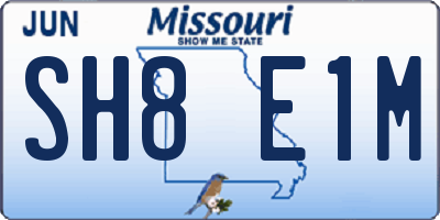 MO license plate SH8E1M